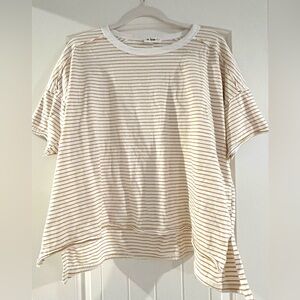 Striped Cream and Mustard Women's Top